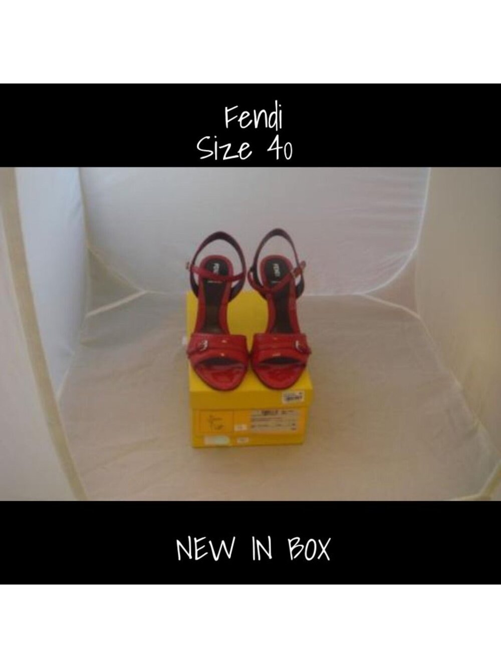 Fendi Patent Vernice Forata Shoes Heels Red 10 US (40 EUR). New in Box